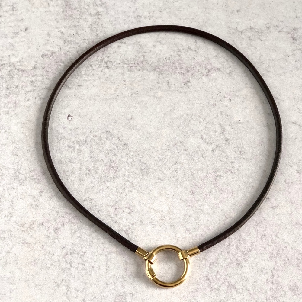 Tous Vermeil and Leather Necklace